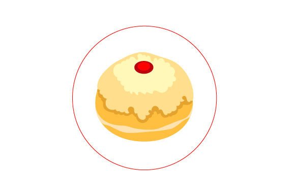 Hanukkah Sufganiyot Sticker for Jewish Crafts