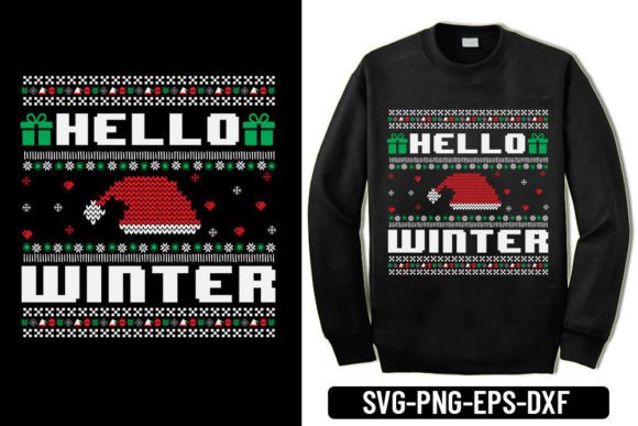 Hello Winter - Christmas Ugly Sweater: T-Shirt Designs & Graphics Review