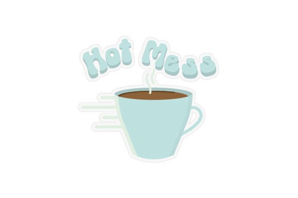 Hot Mess Express Coffee Mug Sticker for Crafts & Coffee