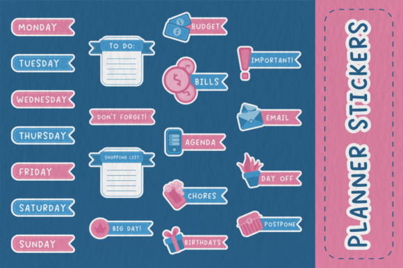 Planner Stickers Set: Crafts for Content Publishing