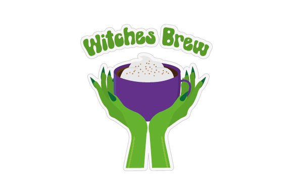 Witches Brew Coffee Mug Sticker for Crafts & Coffee Lovers
